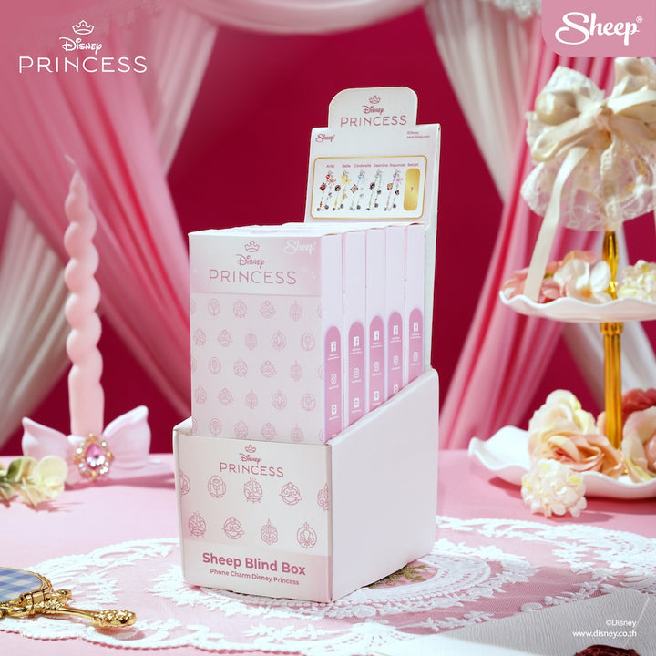 กล่องสุ่ม Disney Princess เจ้าหญิง blind box สายห้อย มือถือ Phone Charm ลิขสิทธิ์แท้ Ariel Belle Cinderella Jasmine Rapunzel