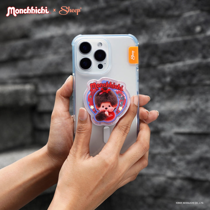 monchhichi magsafe griptok ม่อนชิชิจัง มีกลิตเตอร์ข้างใน น่ารัก เขย่าได้