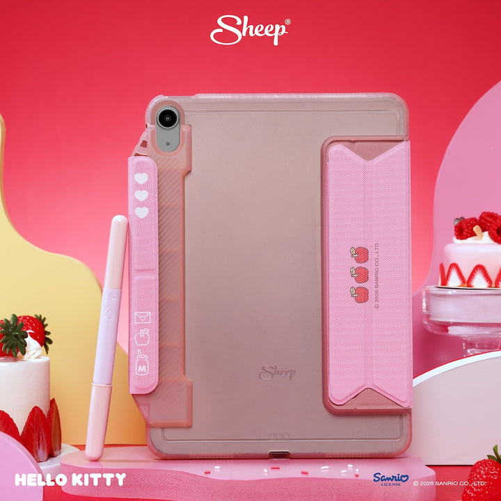 ipad case sanrio เคส ไอแพด คิตตี้ กันกระแทก กันงอ ลิขสิทธิ์แท้ sanrio สีแดง ชมพู แถม ปลอกปากกา ซานริโอ้ เคสคิตตี้