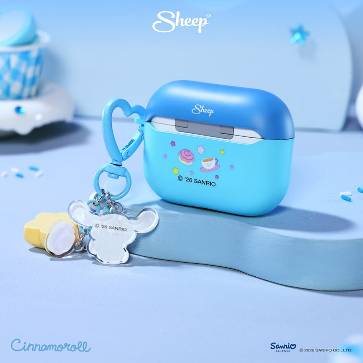 เคสแอร์พอด ซินนามอนโรล 4 pro 3 พร้อมส่ง cinnamoroll ลิขสิทธิ์แท้ sanrio airpods case สีฟ้า น้ำเงิน แถม keyring