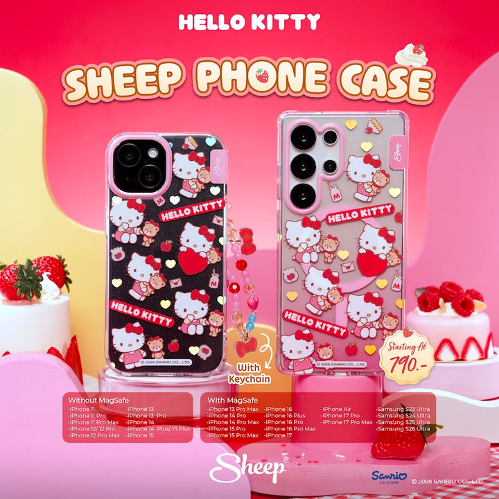hello kitty sanrio case เคส คิตตี้ iphone samsung ไอโฟน ซัมซุง ลิขสิทธิ์แท้ ซานริโอ้ สีแดง ชมพู sketch มีของแถม เคสคิตตี้