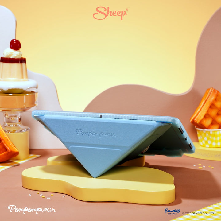 pompompurin ipad case sanrio เคสไอแพด ปอมปอมปุริน กันกระแทก กันงอ ลิขสิทธิ์แท้ สีเหลือง ฟ้า แถม ปลอกปากกา