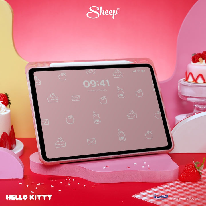 เคส ipad hello kitty case คิตตี้ ลิขสิทธิ์แท้ sanrio น้ำหนักเบา กันกระแทก พกง่าย ซานริโอ้ สีแดง ชมพู สายจด วาด เคสคิตตี้