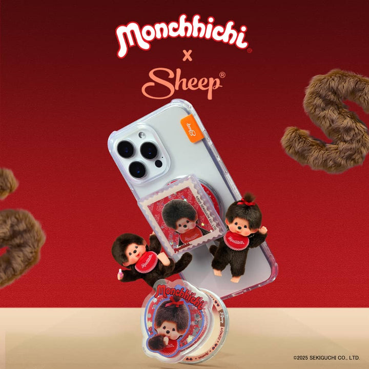 ที่แปะโทรศัพท์ magsafe griptok ม่อนชิชิคุง ม่อนชิชิจัง เขย่าได้ monchhichi ลิขสิทธิ์แท้