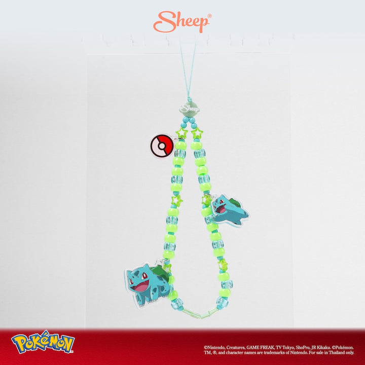 โปเกมอน ลิขสิทธิ์แท้  Bulbasaur ฟุชิกิดาเนะ Phone Charm Pokémon Poké Ball โปเกบอล สายห้อย มือถือ น่ารัก สี เขียว
