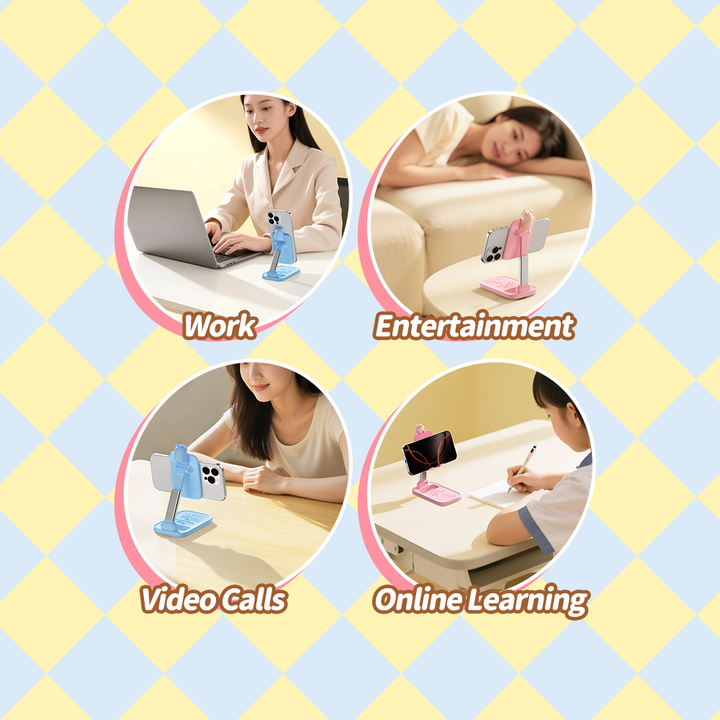 rock phone stand lulu the piggy ปรับได้ พับเก็บได้ ขาตั้งมือถือ หมู ลูลู่ สีชมพู ฟ้า