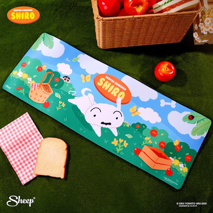 แผ่นรองเมาส์เย็บขอบ แบบยาว Mousepad สีสดใส แต่งโต๊ะ Mousepad Shiro