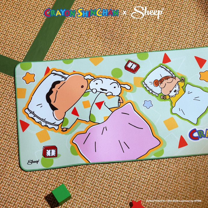 Mouse Pad ชินจัง แผ่นรองเมาส์ ใหญ่ Crayon Shinchan สีเขียว ดีไซน์ Pajamas ของแต่งโต๊ะ ลิขสิทธิ์แท้