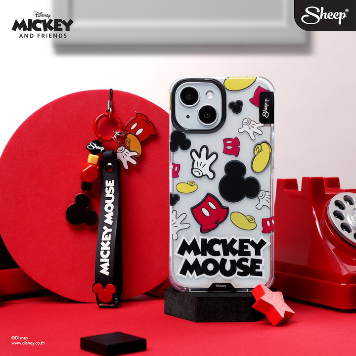 iPhone case mickey mouse เคสไอโฟน มิคกี้ เมาส์ แบบใส iconic แถม สายห้อยมือถือ