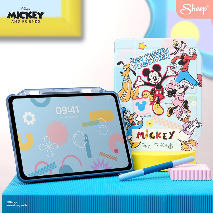 เคสไอแพด มิคกี้ เมาส์ สีฟ้า แถมปลอกปากกา  ipad case mickey mouse สีฟ้า blue
