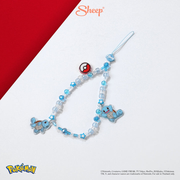 Phone Charm Pokémon โปเกมอน ลิขสิทธิ์แท้ Poké Ball โปเกบอล สายห้อย มือถือ น่ารัก สี ฟ้า Squirtle เซนิกาเมะ