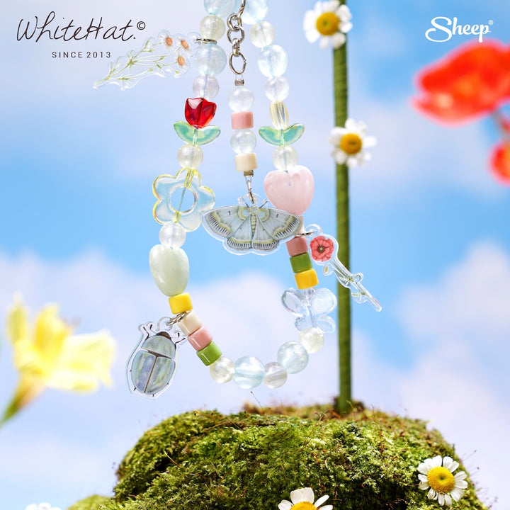 whitehat สายห้อยโทรศัพท์ Phone Charm ของใช้คู่ เคสไอโฟน ลายดอกไม้
