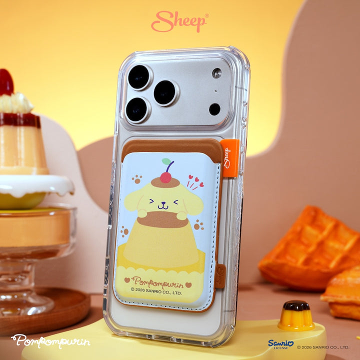 pompompurin magsafe wallet phone accessories ปอมปอมปูริน สีฟ้า น้ำตาล ใช้คู่เคส sanrio ที่ใส่บัตร แปะมือถือ card holder