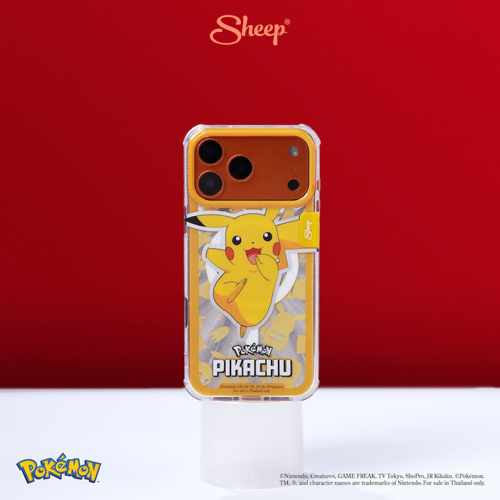 โปเกมอน น่ารัก MagSafe แม่เหล็ก Phone Case เคส  Pikachu พิคาชู  Pokémon ลิขสิทธิ์แท้ สี เหลือง Hologram Charm