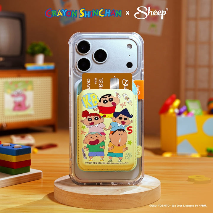 ที่ใส่บัตร Crayon Shinchan ห้องทานตะวัน ชินจัง เนเน่จัง คาซามะคุง มาซาโอะคุง โบจัง magsafe ที่ใส่บัตร แปะมือถือ ใช้คู่เคส