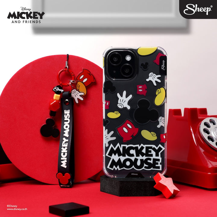 iPhone case mickey mouse เคสไอโฟน มิคกี้ เมาส์ แบบใส iconic แถม สายห้อยมือถือ