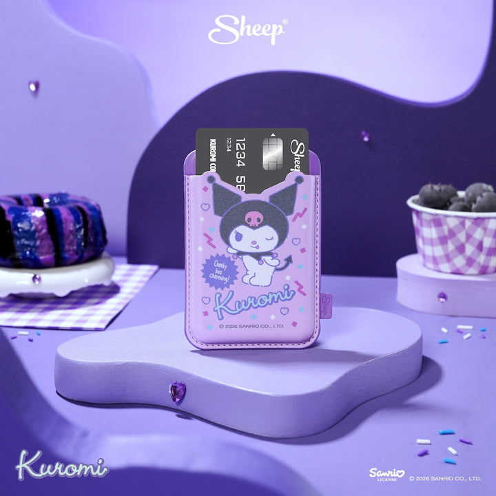 เคสใส่บัตร kuromi คุโรมิ สีม่วง phone wallet magsafe accessories ลิขสิทธิ์แท้ ใช้คู่เคส sanrio ซานริโอ้ card holder