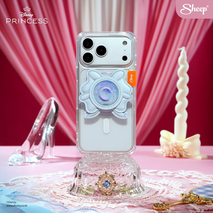 ที่แปะมือถือ MagSafe Phone Grip Cinderella ซินเดอเรลลา เคส case ลิขสิทธิ์แท้ Disney Princess เจ้าหญิง Bow แม่เหล็ก โบว์ สีฟ้า
