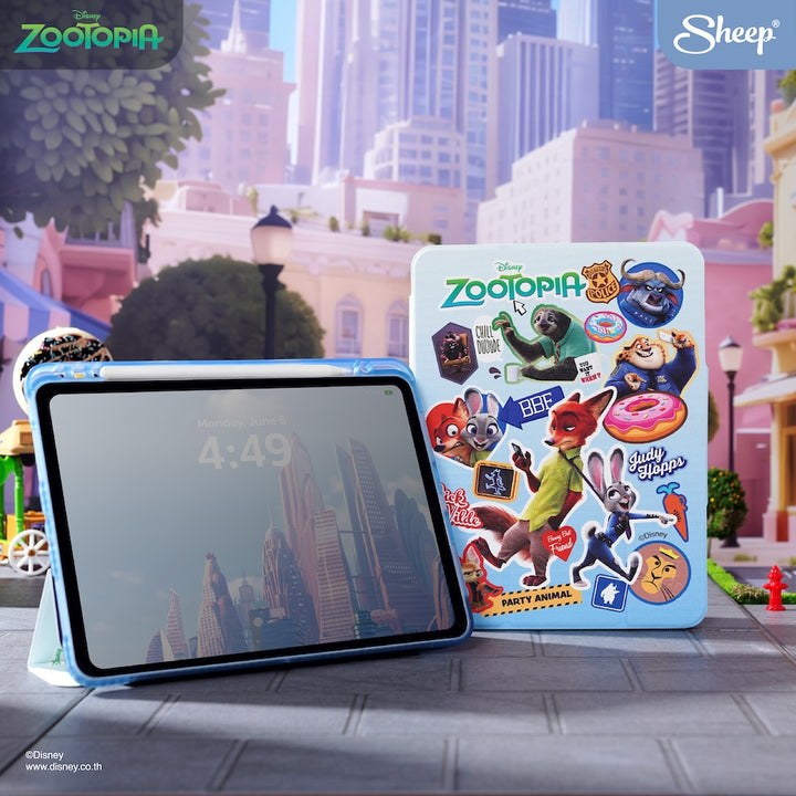 zootopia iPad case เคสไอแพด ซูโทเปีย ดิสนีย์ สีฟ้า พกง่าย สายจด สายวาด น้ำหนักเบา