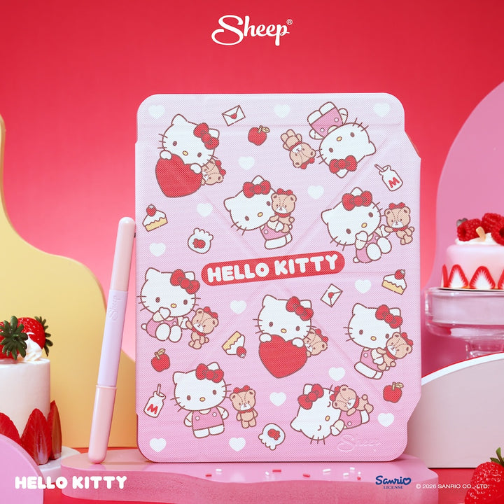 เคส ไอแพด sanrio hello kitty สีแดง ชมพู ipad case แถม ปลอกปากกา กันงอ กันกระแทก ลิขสิทธิ์แท้ ซานริโอ้ เคสคิตตี้