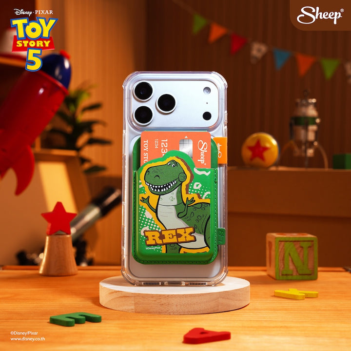 ที่ใส่บัตร แปะมือถือ ตั้งได้ Rex Toy Story 5 ลิขสิทธิ์แท้ ดิสนีย์ Disney MagSafe Phone wallet stand เคส case ทอย สตอรี่