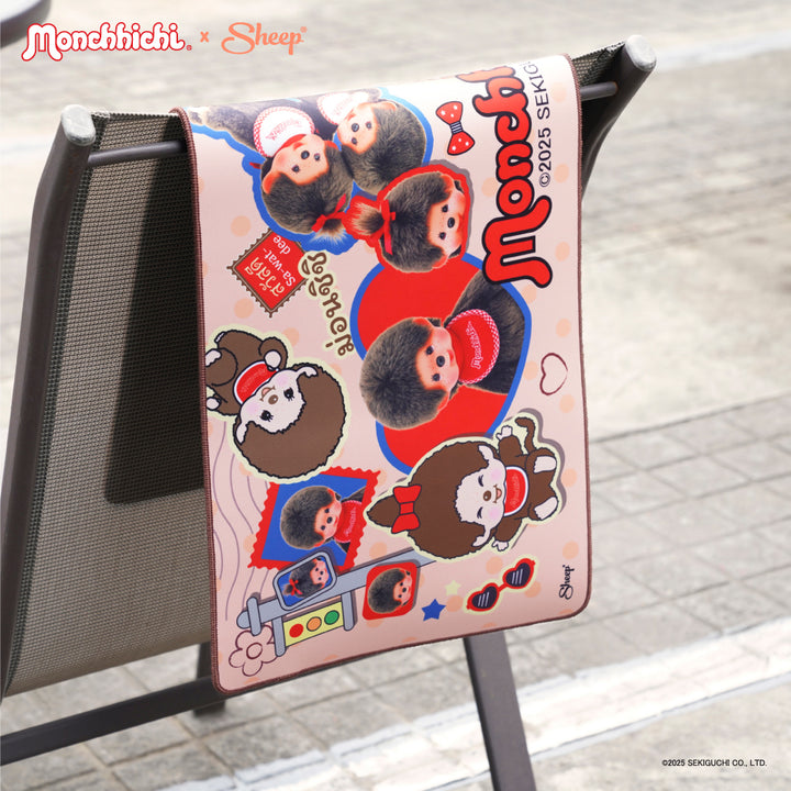 แผ่นรองเม้าส์ ม่อนชิชิ แต่งโต๊ะ สีน้ำตาล เกมมิ่ง monchhichi mouse pad ดีไซน์ อักษรไทย ม่อนชิชิคุง