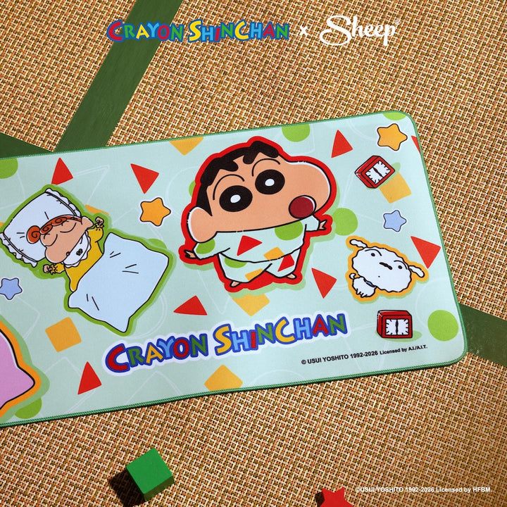 แผ่นรองเมาส์ ใหญ่ Mouse Pad ชินจัง ลิขสิทธิ์แท้ Crayon Shinchan ของแต่งโต๊ะ Pajamas ดีไซน์ สีเขียว