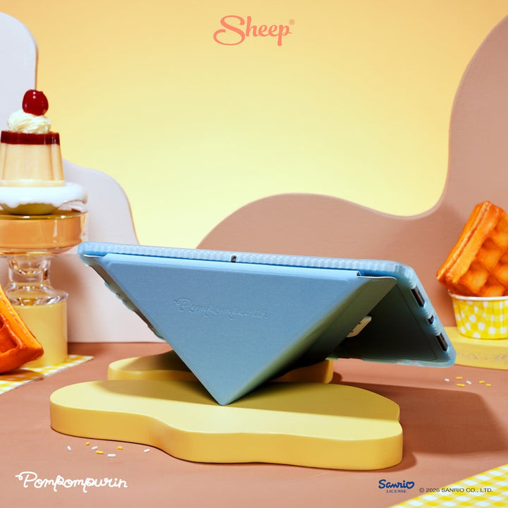 เคสไอแพด ปอมปอมปูริน สีเหลือง ฟ้า pompompurin ipad case ซานริโอ้ ลิขสิทธิ์ sanrio กันกระแทก น้ำหนักเบา พกง่าย