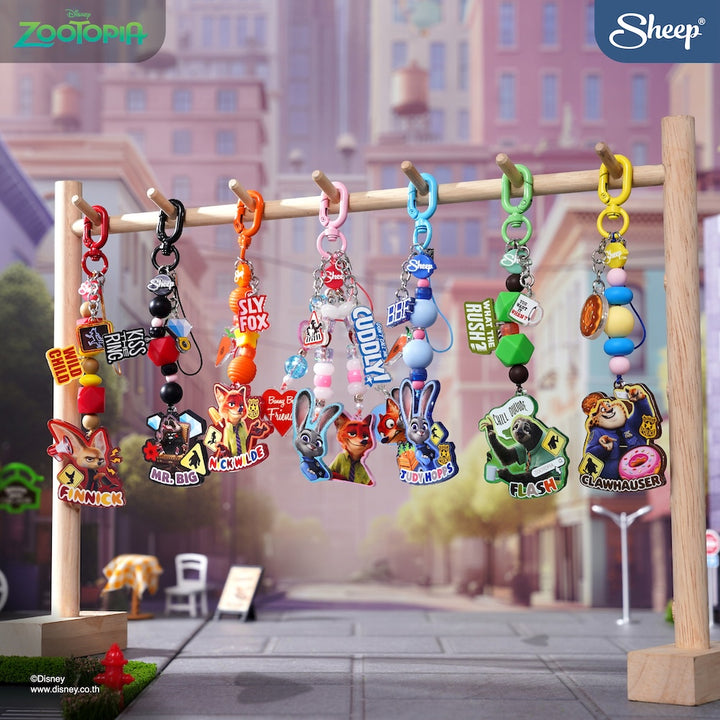กล่องสุ่ม blind box zootopia keychainสายห้อยมือถือ ซูโทเปีย ลิขสิทธิ์แท้ มีตะขอห้อย