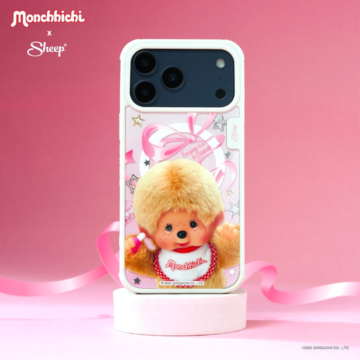 magsafe iphone case เคส ไอโฟน สีชมพู ม่อนชิชิ เปลี่ยนลายได้ monchhichi beige มอนชิชิ เบจ ทอง sheep outfit