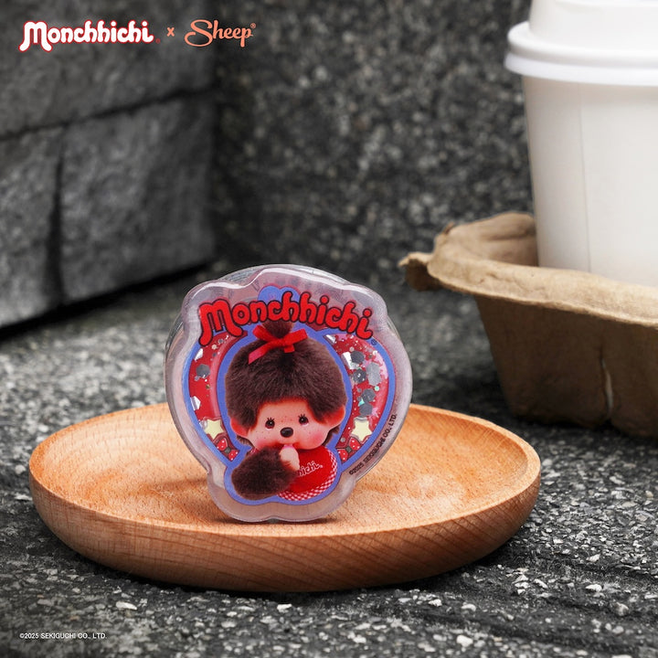 monchhichi ที่แปะโทรศัพท์ ม่อนชิชิจัง น่ารัก มีกลิตเตอร์ข้างใน เขย่าได้
