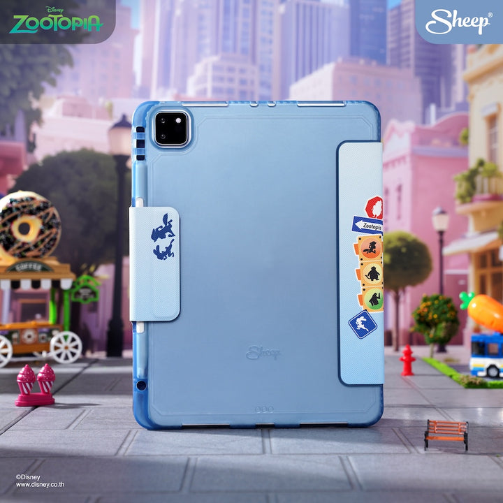 เคสไอแพด ซูโทเปีย สีฟ้า iPad case zootopia สายจด สายวาด พกง่าย ลิขสิทธิ์แท้