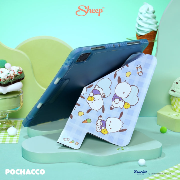 ipad case sanrio เคสไอแพด โปเชโกะ สีเขียว ฟ้า เคสโปเชโกะ ลิขสิทธิ์แท้ sanrio กันกระแทก น้ำหนักเบา สายจด วาด พกง่าย