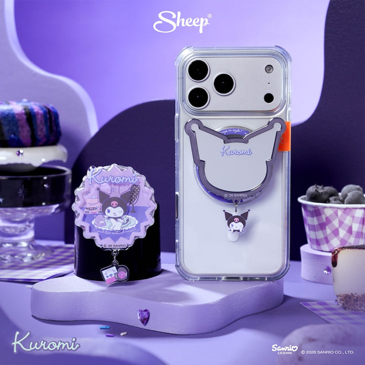 ที่แปะมือถือ คุโรมิ ใช้คู่เคส kuromi sanrio ลิขสิทธิ์แท้ phone accessories ซานริโอ้ สีม่วง griptok magsafe กระจก แกว่งเล่นได้
