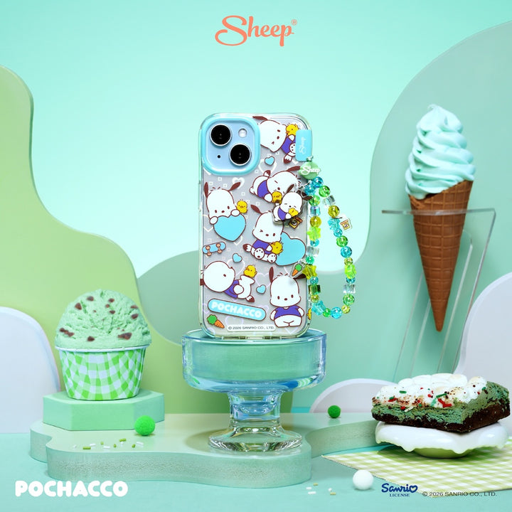 pochacco sketch iphone case ลายน่ารัก เคส ไอโฟน โปเชโกะ กันกระแทก สีเขียว ลิขสิทธิ์แท้ sanrio ซานริโอ้ มีของแถม
