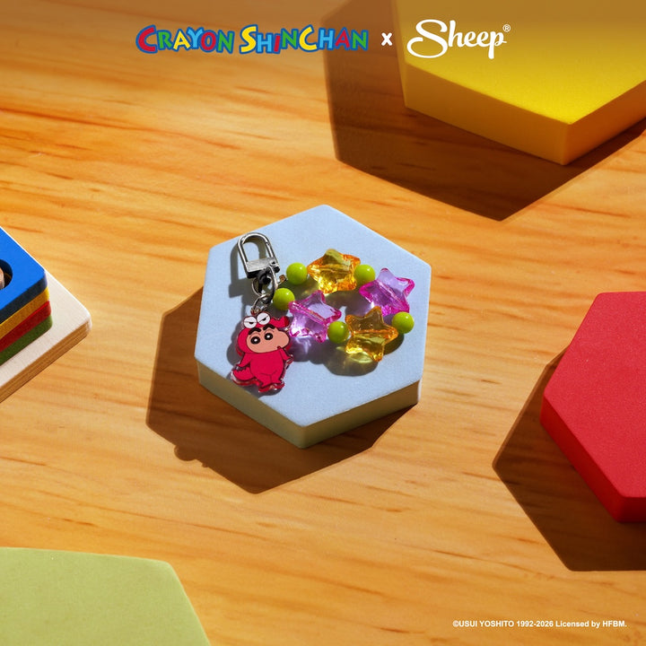 พวงกุญแจ keyring Crayon Shinchan ลิขสิทธิ์แท้ ชินจัง วานิยามะซัง จระเข้ ไดโนเสาร์ สีชมพู Chocobi