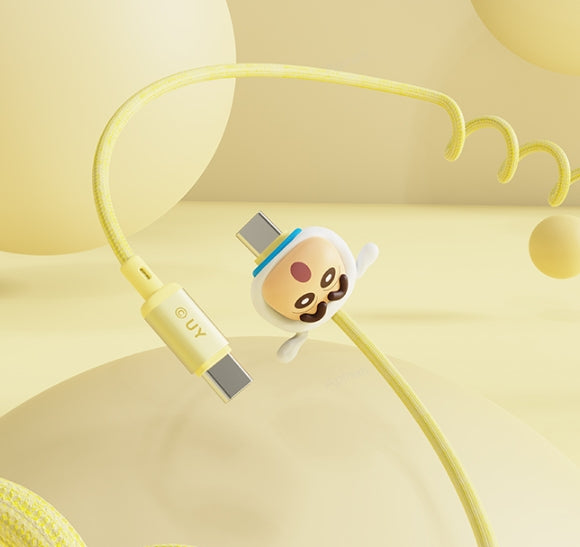 สายชาร์จ ซิลิโคน สีเหลือง ชินจัง Rock Crayon Shinchan ลายหมา ชิโร่ USB-C