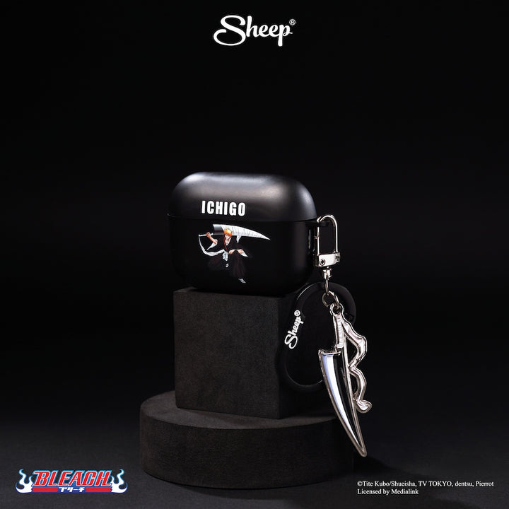 bleach airpods case เคส แอร์พอด บลีช เทพมรณะ คุโรซากิ อิจิโกะ สีดำ เท่ๆ แถม keyring ดาบ พร้อมส่ง kurosaki ichigo