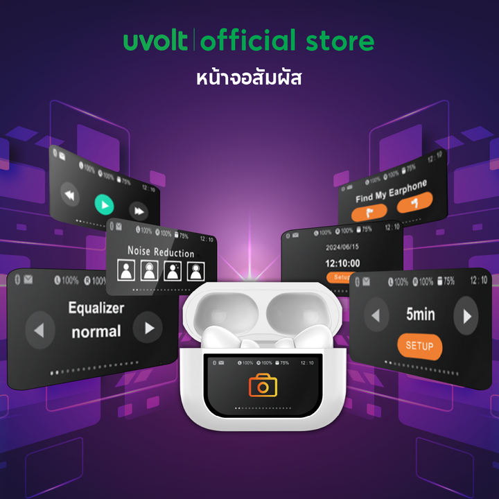 หูฟังมีไมค์ หูฟัง Bluetooth หูฟังเสียงชัด Uvolt หูฟังคุมเพลง หูฟังรองรับทุกระบบ
