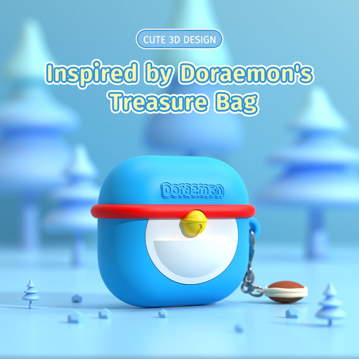 Rock Airpods case โดเรม่อน เคส หูฟังบลูทูธ  Doraemon ลิขสิทธิ์แท้ ชุดโดเรม่อน สีฟ้า