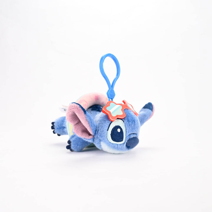 Stitch Keychain Disney พวงกุญแจ ตุ๊กตา ห้อยกระเป๋า สติทช์ นอน ดิสนีย์ ลิขสิทธิ์แท้ ใส่แว่น ห่วงยาง