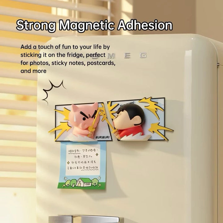Crayon Shinchan แม่เหล็กการ์ตูน กล่องสุ่ม Rock แม่เหล็กของเล่นญี่ปุ่น ติดแน่น ใช้งานได้จริง สะสมครบชุด