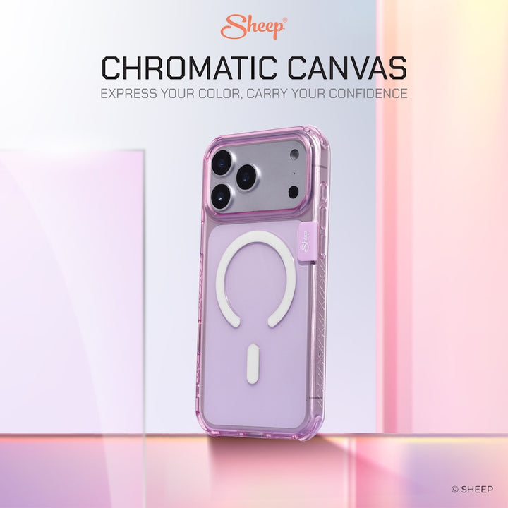 เคสใส สีชมพู ไอโฟน chromatic clear pink กันกระแทก iphone magsafe case 17 pro max