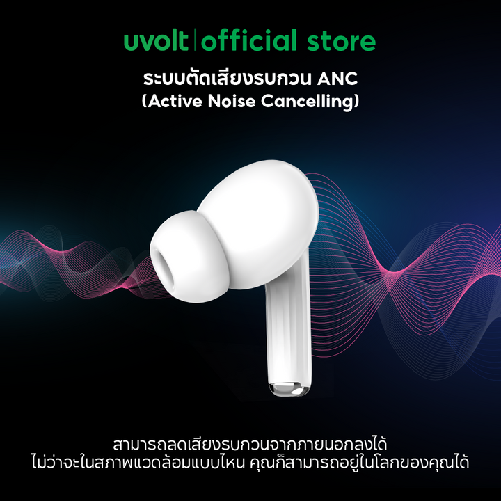 Uvolt หูฟังไร้สายตัดเสียง หูฟังเบสหนัก หูฟัง Bluetooth หูฟังเสียงดี หูฟังใช้งาน 5 ชม.