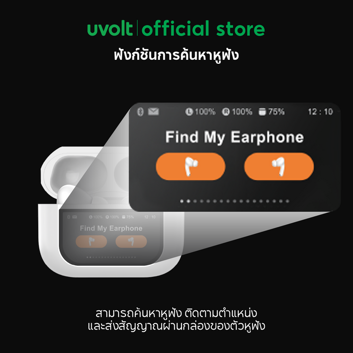 Uvolt หูฟังไร้สายเสียงดี หูฟังคุมเพลง หูฟังเกมมิ่ง หูฟังใช้ได้ทั้งวัน หูฟังพกพา