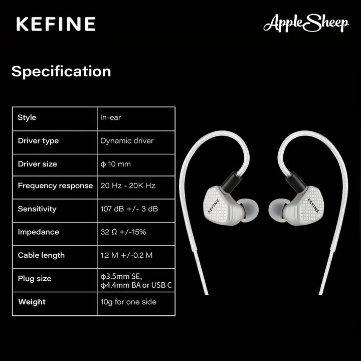 หูฟังอินเอียร์ KEFINE Klean Type-C หูฟัง IEM ของแท้ รูปที่ 10